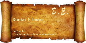 Denke Elemér névjegykártya