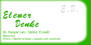 elemer denke business card